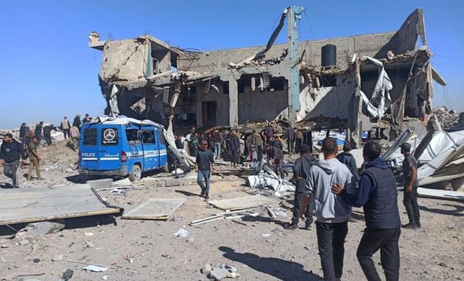 بعد إستشهاد خمسة ضباطداخلية غزة تصدر بيانا بعد قصف مركز شرطة الشيخ رضوان