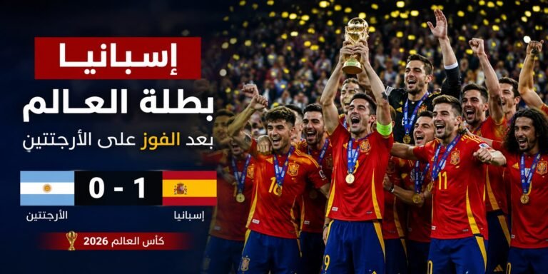 إسبانيا بطلة العالم للمرة الثانية بعد انتصارها على الأرجنتين.